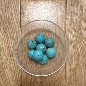 Turquoise colored beads - qty 8